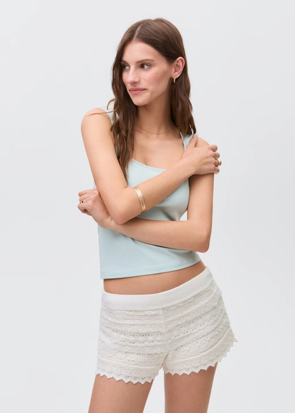 Heklet shorts med volanger - Teen | MANGO Norway