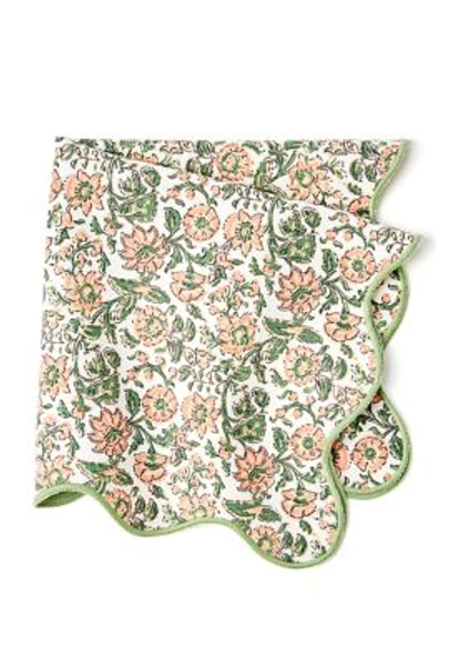 Scalloped Floral Napkins - Set of 2