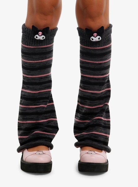 Kuromi Stripe 3D Face Flare Leg Warmers