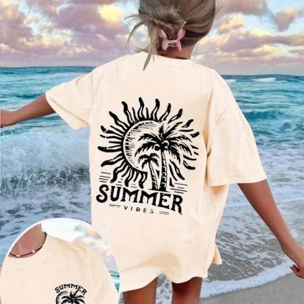 Teen Girls Trendy Crew Neck Short Sleeve Graphic Print T-Shirt