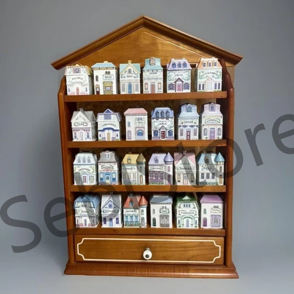 NEW Never Used Lenox 1989 Spice Village Set Complete 24 Jars Rack (Original Boxes and Packaging)