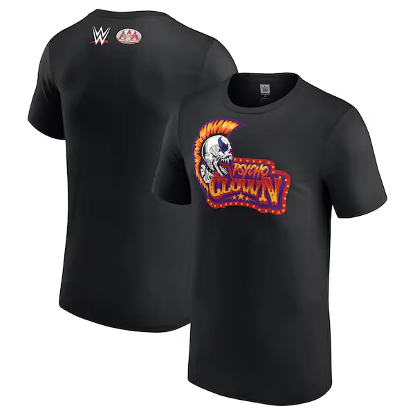 Men's Black Psycho Clown AAA Mohawk Skull T-Shirt