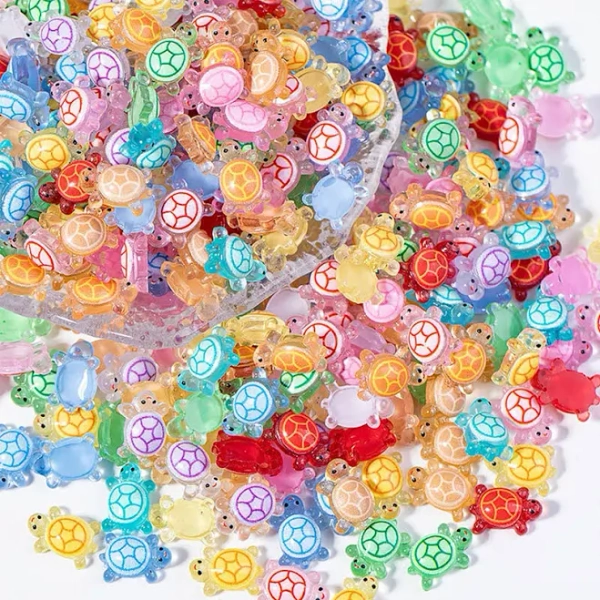 200pcs Mini Glow In The Dark Resin Animals Turtle Animal Models
