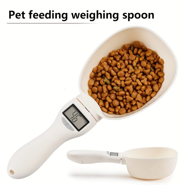 1pc Báscula para Comida de Mascotas | Herramienta de Medición Electrónica para Alimentación de Perros y Gatos, Plástico, Batería No Recargable Incluida, Marca: MeiGlobal