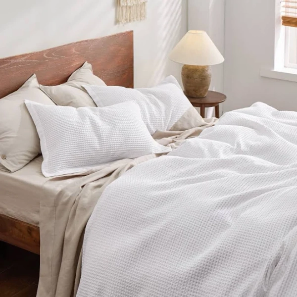 GentleSoft Cooling Waffle Duvet Cover Set