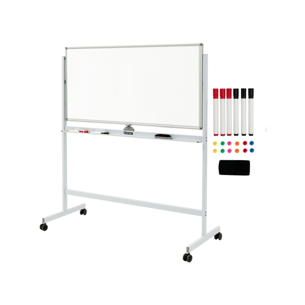 Costway  Magnetic Whiteboard 120x60cm Double-Side Adjustable