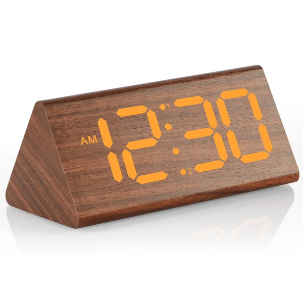Onekawa Alarm Clock for Bedroom, Wooden Digital Alarm Clocks with Large Big Numbers,Super Loud Alarm Clocks for Heavy Sleepers with USB Charging Port - Walmart.com