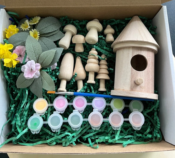 DIY Fairy Garden Craft Kit: Wood Painting Set for Kids Party Favor Flower Girl Gift
