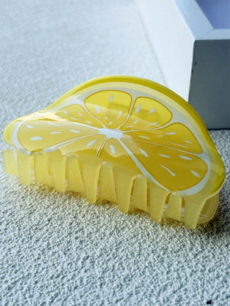 1pc Women Lemon Design Creative Hair Claw, For Daily Decoration Cute Claw Clips Hair Clips Hair Jaw Clip Hair Clamps Hair Clutch Hair Catcher Clip, School Stuff, College Fall Winter Hair Accessories For Women For Vacation Outfits Woman