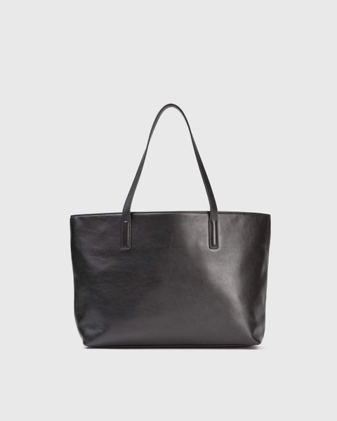 Classic Italian Leather Tote in Black