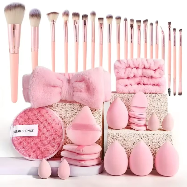20/40 Pink Makeup kit Complete Makeup Brush Set, Big set includes Soft Brushes, Beauty Blender, Birthday Christmas New Year gift - AliExpress 66