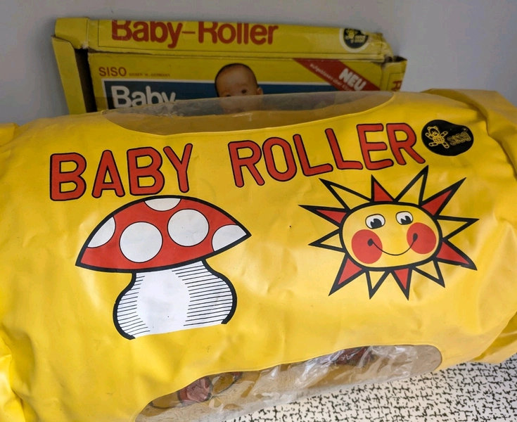 70s 80s Vintage Retro Siso Baby Toddler Roller Inflatable Noisy Toy Balls