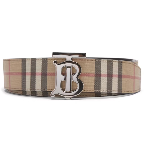 Burberry Reversible Monogram Motif Vintage Check Belt 1.4 Width Archive Beige