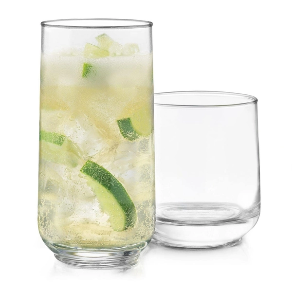 Libbey Ascent 16-Piece Tumbler and Rocks Glass Set - Set of 16