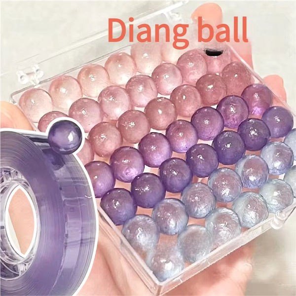 6Rolls Colorful Crystal Ball Tape Sticky Tape Macaron Colors for Arts Crafts Transparent Ball Tape for Fun Creative Activities - AliExpress 21