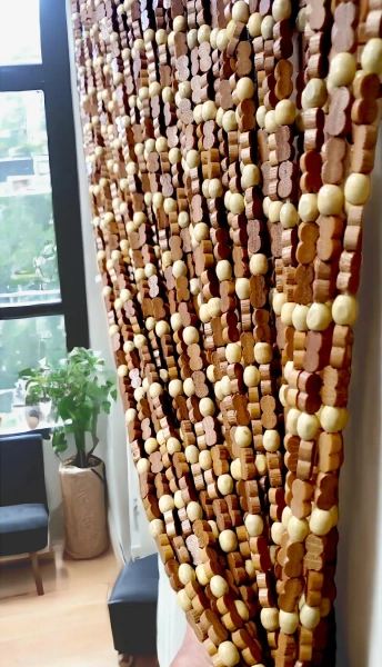 CLEARANCE! Handmade Bamboo Wood Beaded Curtain: Bohemian Door Beads (35.5"x77")-Please Read Description