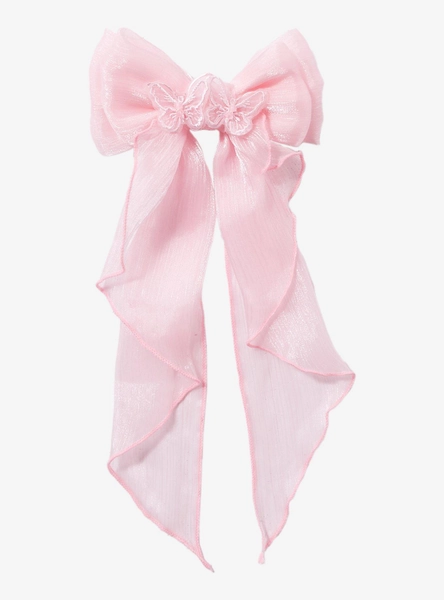 Sweet Society Pink Organza Butterfly Hair Bow