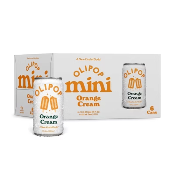 OLIPOP Mini's Orange Cream Vs Creamsicle Soda - 6pk/7.5 fl oz Cans