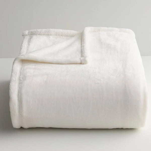 The Big One Supersoft Plush Bed Blanket, Bright White, Full/Queen