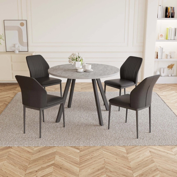 George Oliver Siefert 35.4'' Round Dining Table Set, Kitchen Dining Table and 4 Dining Chairs & Reviews | Wayfair