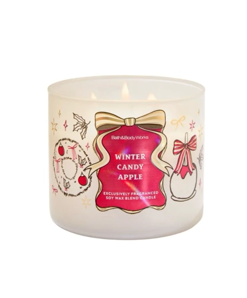 Bath & Body Works Winter Candy Apple 3-Wick Candle, 14.5 oz | 411 g – London Loves Beauty