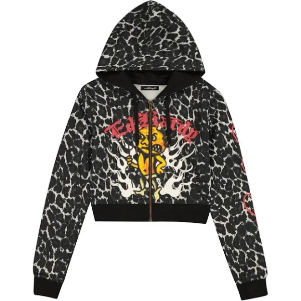Baby Devil Leopard Zip Front Hoodie