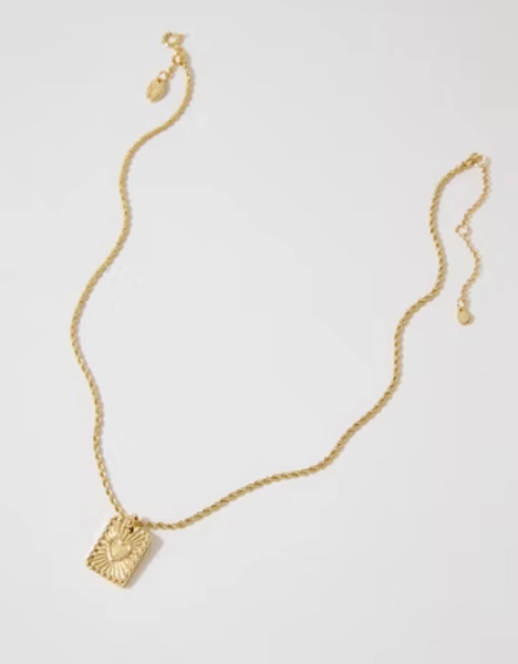 Aerie Etched Pendant Necklace