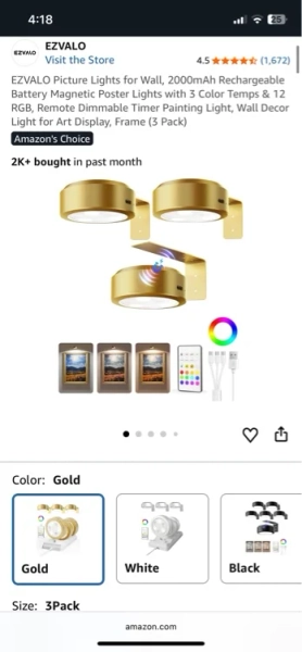 Picture light for walls-Amazon 