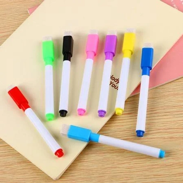 Vivcore Thin Dry Erase Markers Fine Tip Purple Whiteboard Markers with Eraser Cap, Fine Point Dry Erasable Pens for Office White Board and Home
