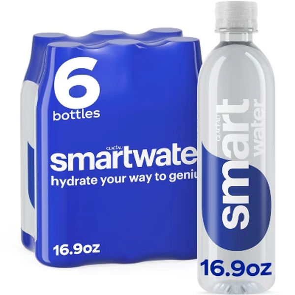 Smartwater Bottles - 6pk/16.9 fl oz: Flavor Plain