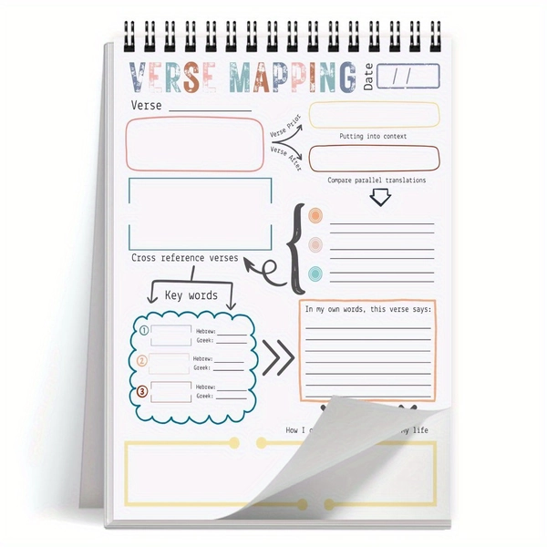 [Bible Study Planner] One Piece of a Contemporary Minimalist Bible Verse Mapping Tool, a Notepad for Bible Study To-Do Lists, a Spiral-Bound Daily Planner Notebook, a Guide for Daily Bible Study And Spiritual Reflection, a Journal for Bible Study, And Office Planners
