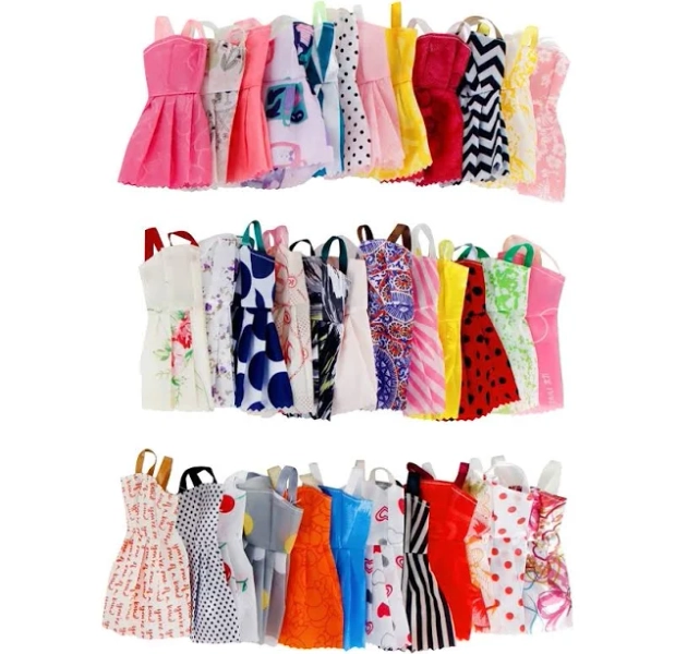 10 Pack Barbie Doll Clothes Party Gown Outfits with 10 Pairs Doll Shoes for Girl