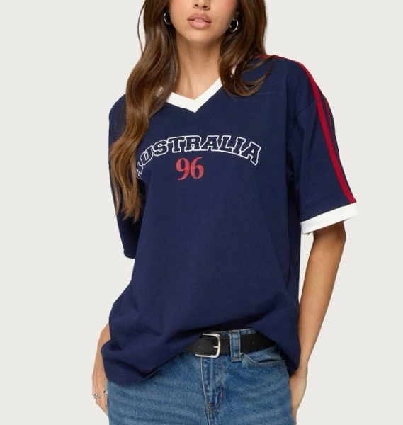 Edikted Women's Australia 96 Contrast Oversized T Shirt