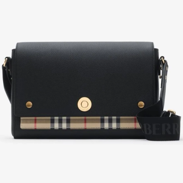 Burberry Leather Check Crossbody Bag