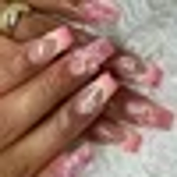 FSTDelivery 24 Pcs French Press on Nails Medium Long Pink Fake Nails Square Bling Glossy 3D Flower Design False Nail Tips Artificial Nails Finger Manicure for Women and Girls, Clearance