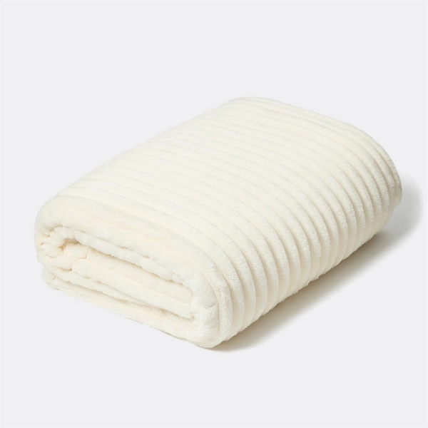 Openook Rib Fleece Blanket QB/KB - Natural