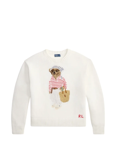 Polo Ralph Lauren Polo Bear-detail Sweater | White | FARFETCH