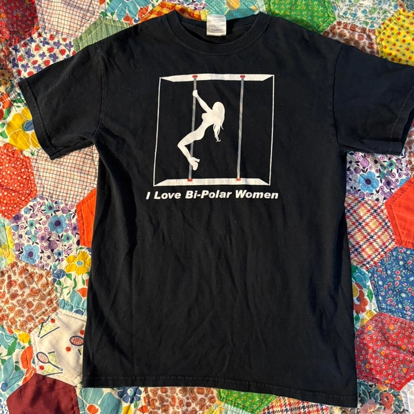 Black Gildan cotton "I Love Bi-Polar Women" graphic tee