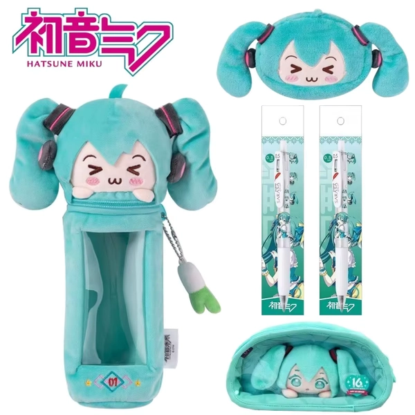 Genuine Hatsune Miku Plush Pen Holder 16th Anniversary Commemorative Bag Pencil Case Student Stationery Storage Cute Gifts - AliExpress 26