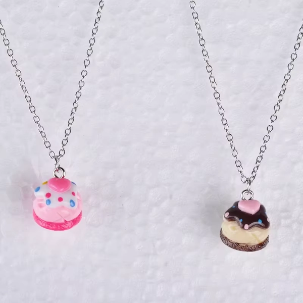 Fashion Kawaii Food Snack Dessert Heart Cake Pendant Necklace For Women Girl Link Chain Necklace Jewelry Jewellery Boutique - AliExpress 36