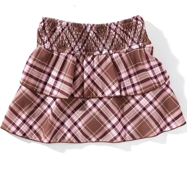Originality Big Girls Plaid Smocked-Waist Skirt