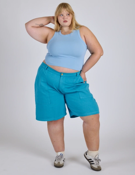 Longline Work Shorts - Hawaiian Blue - XXS
