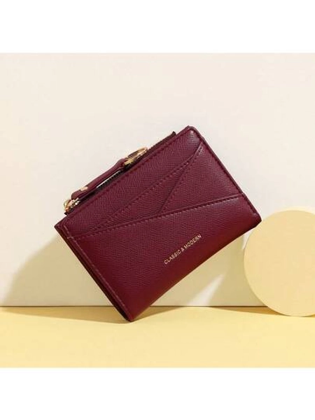 New Women Wallet & Key Chain Asymmetrical Design Ultra-Thin Compact Bifold Zipper Coin Purse For Women Mini Wallet Purse Wallet Small Wallet Card Wallet Coin Wallet Money Wallet Cute Wallet