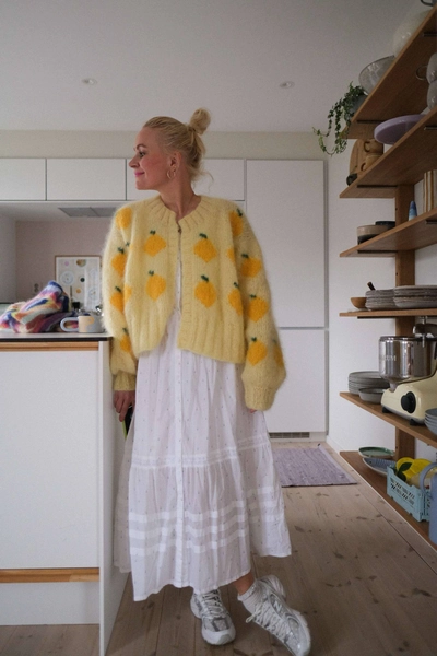 Fruity Cardigan lemon knitting kit