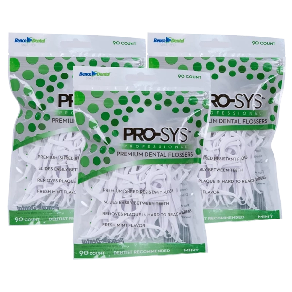 Premium Mint-Flavored Dental Flossers (90 Pack) | PRO-SYS