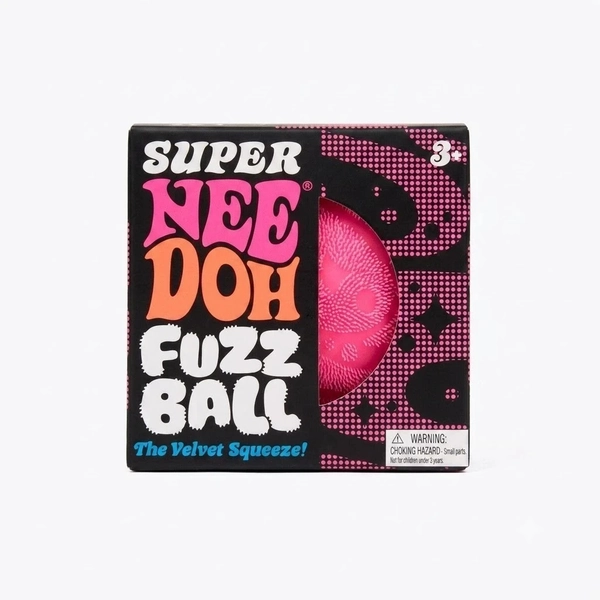NeeDoh Super FuzzBall Pink Velvet Squishy Sensory Fidget Stress Relief Toy new