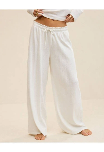 Aerie Women's Off-Duty Pointelle Trouser Cake Batter