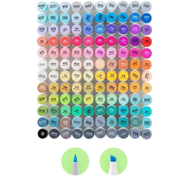 Ohuhu Pastel Markers Brush Tip 48 Pastel Colors Double Tipped