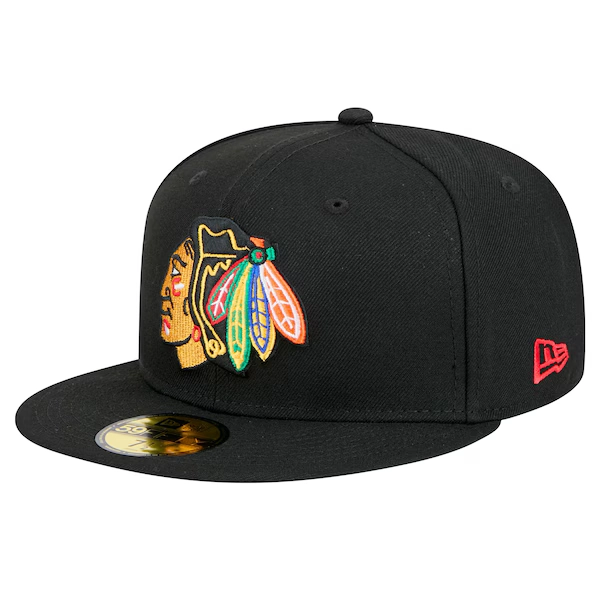  Chicago Blackhawks New Era Core 59FIFTY Fitted Hat - Black