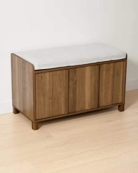 Willow Shoe Bench - Walnut - Walnut - One Size